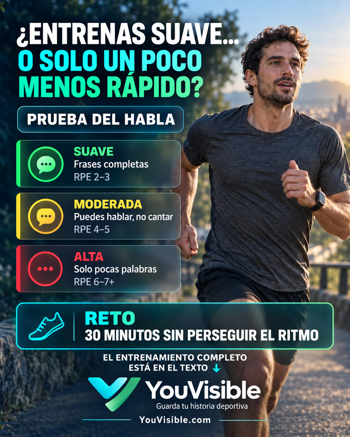 ¿Entrenas suave o solo un poco menos rápido? Aprende a controlar la intensidad al correr