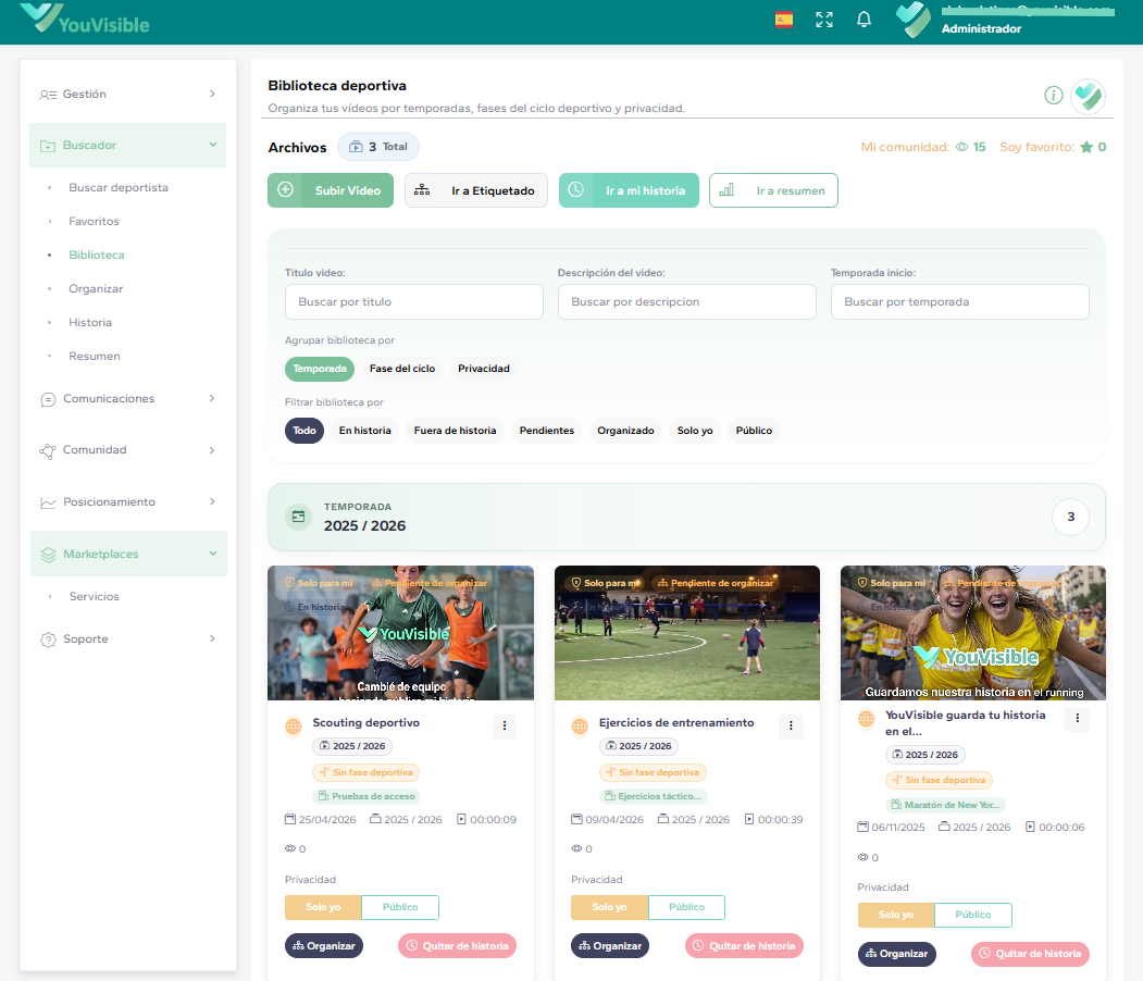 Así se ve un espacio pensado para descubrir talento y ordenar el contenido real del club 4