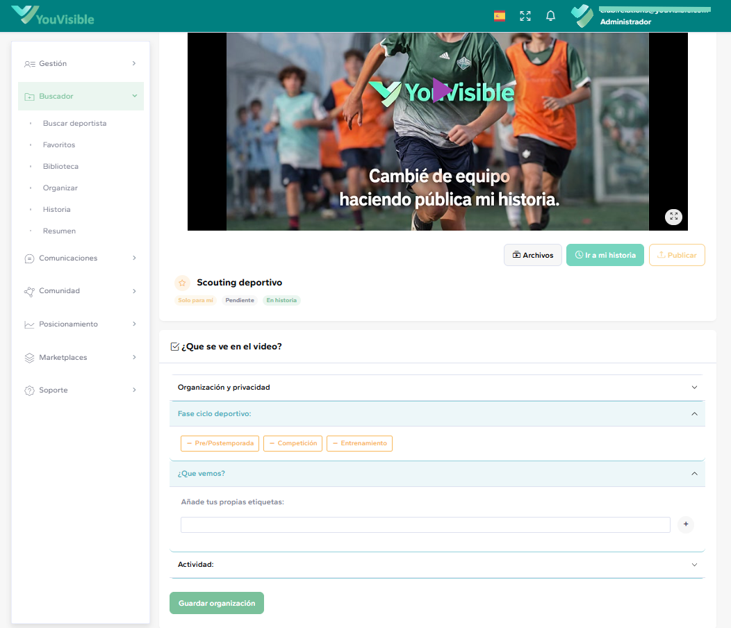 Así se ve un espacio pensado para descubrir talento y ordenar el contenido real del club 5
